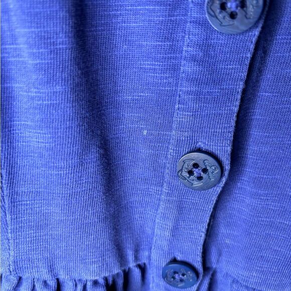 J Crew XS cobalt blue racerback button down midi dress cotton - Picture 3 of 6